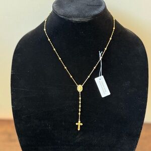 Gold Plated Sterling Silver Rosary Bead
Necklace